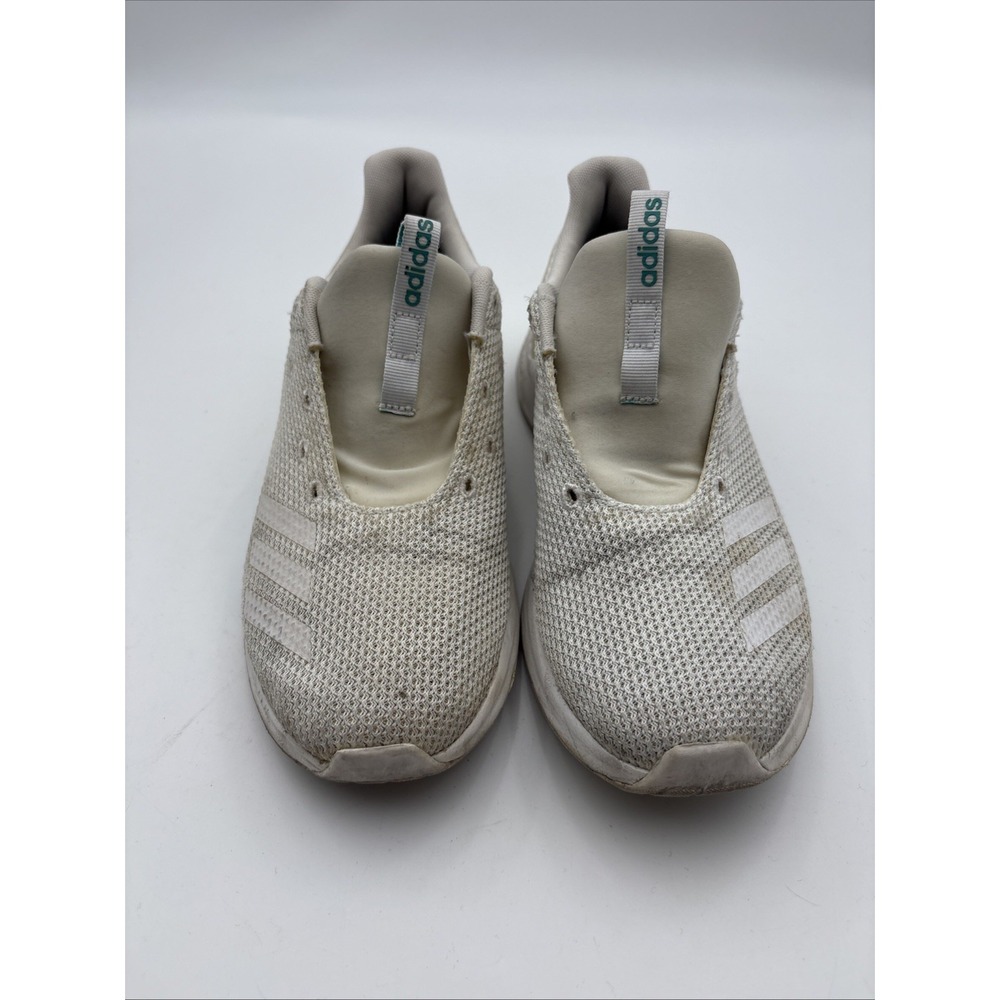 Adidas Womens White Green Running Shoes Lace Up Size 8